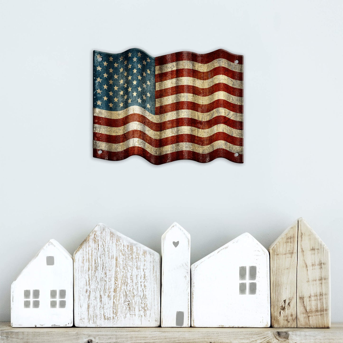 Waving American Flag - Corrugated Metal Wall Art