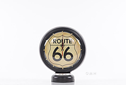 Black Gasoline 66 Gas Pump Clock
