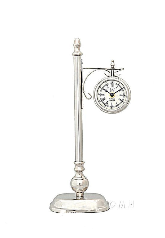 Brass/ Alum. Lamp Post Clock One Sided