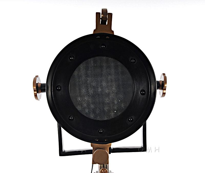 Alum/Steel Spot Light Wood Stand Textured Glass