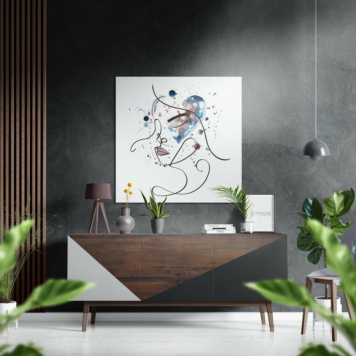 Line Art Brushed Aluminium Dibond Wall Art