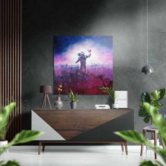 Space Traveller Brushed Aluminium Dibond Wall Art