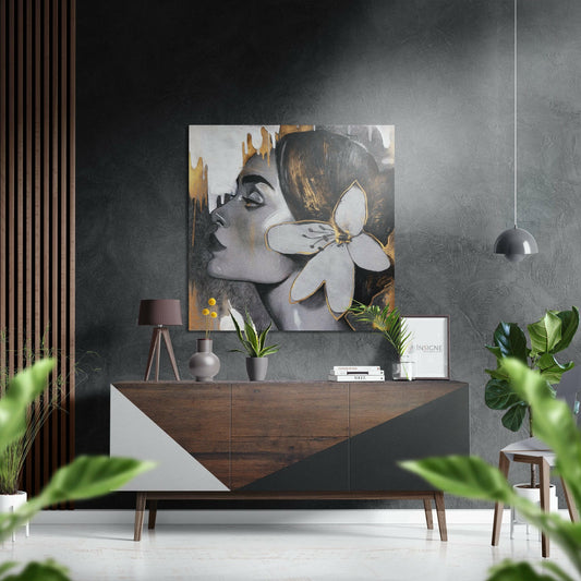 Woman Brushed Aluminium Dibond Wall Art