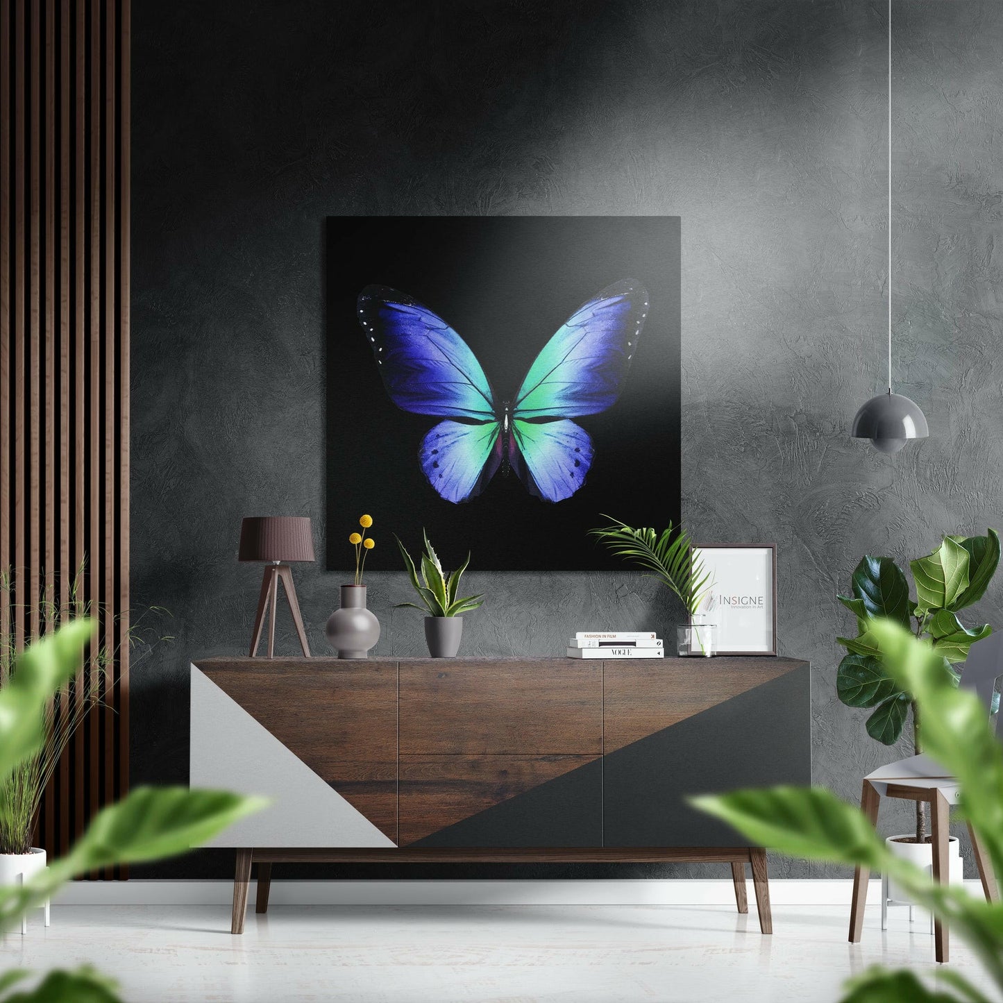 Butterfly Brushed Aluminium Dibond Wall Art