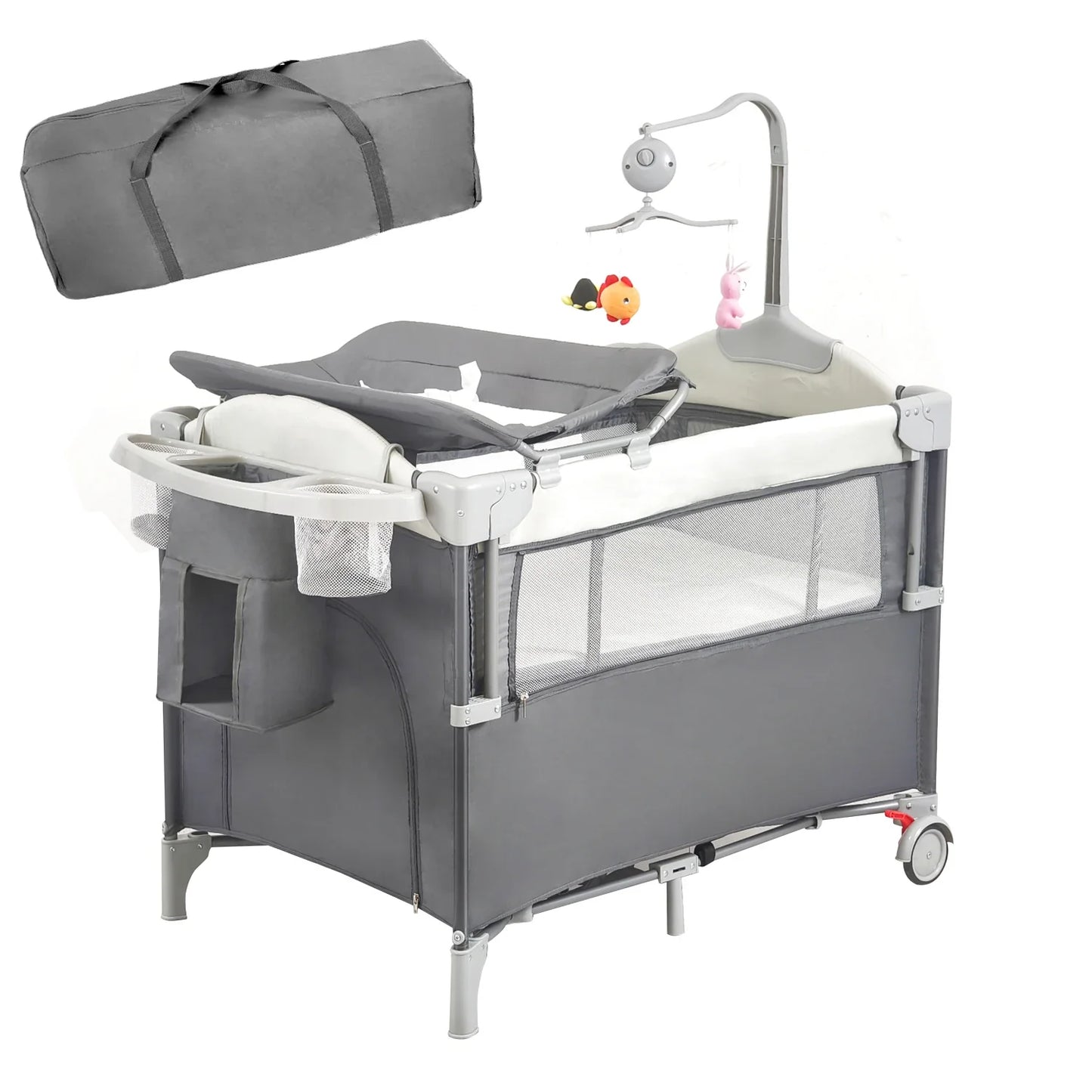 Pack And Playard With Bassinet Changing Table Lockable Wheels MusicBox