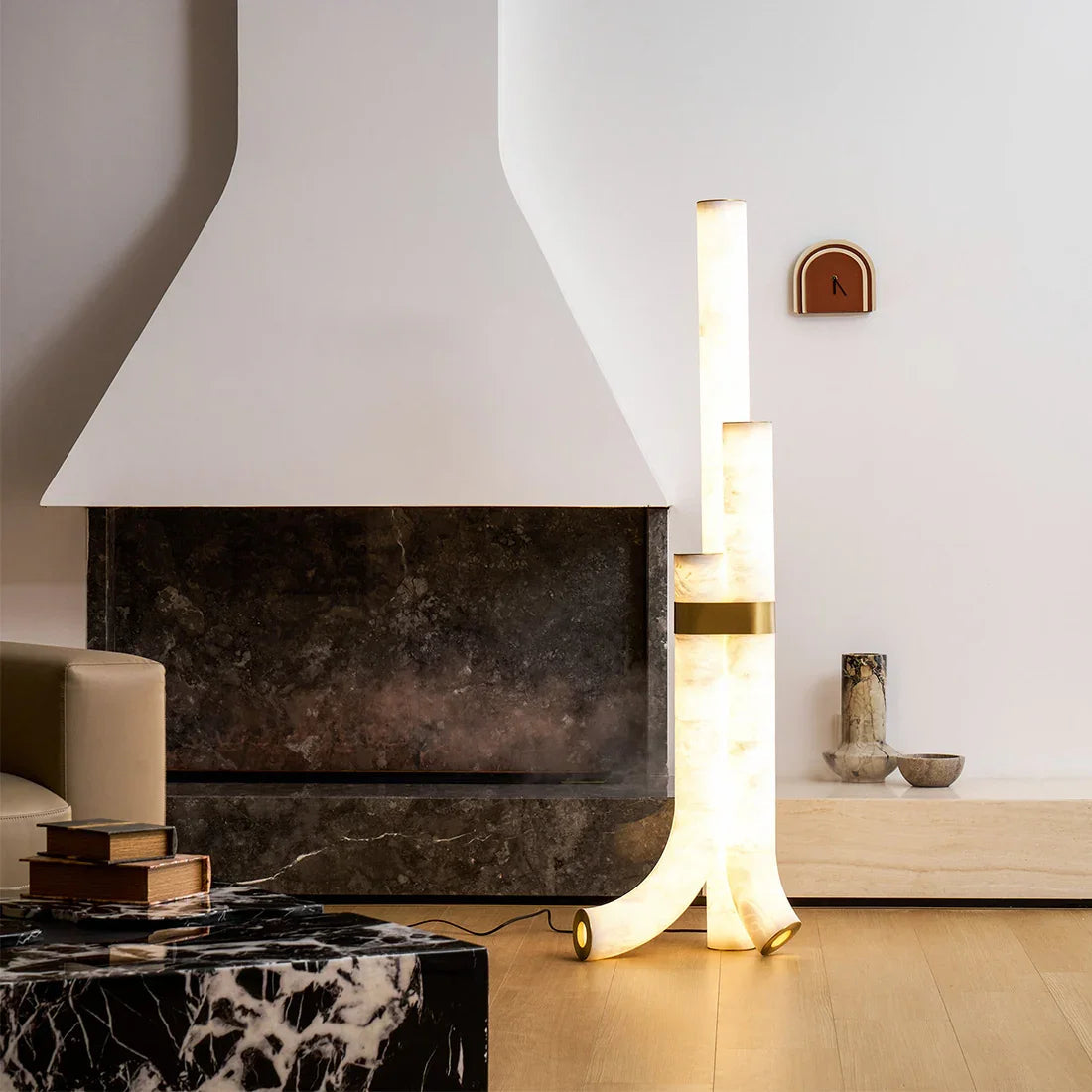 Alabaster Tube Floor Lamp