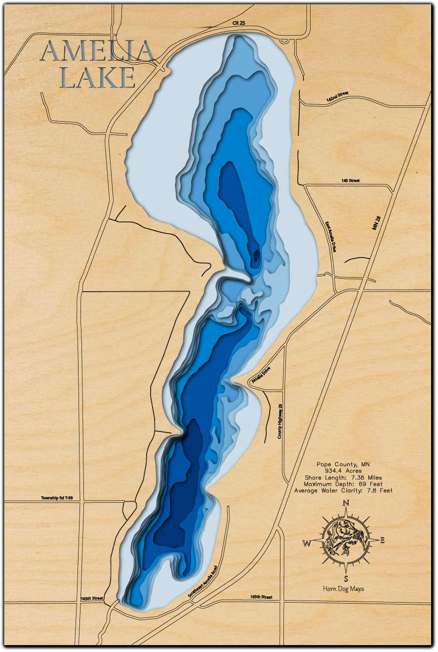 Amelia Lake in Pope County, Minnesota