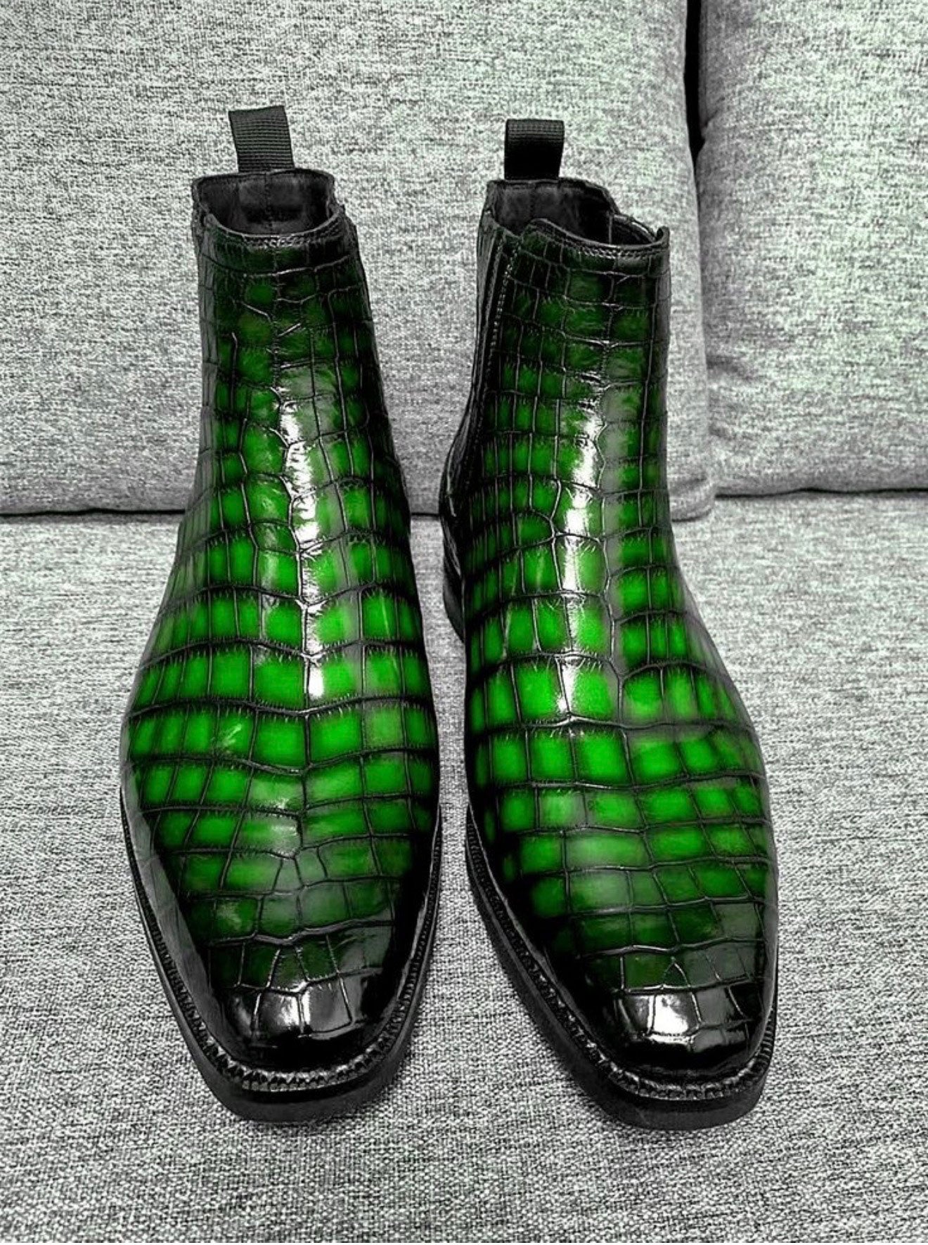Maurice Cincinnati Custom Made Alligator Boot - Green