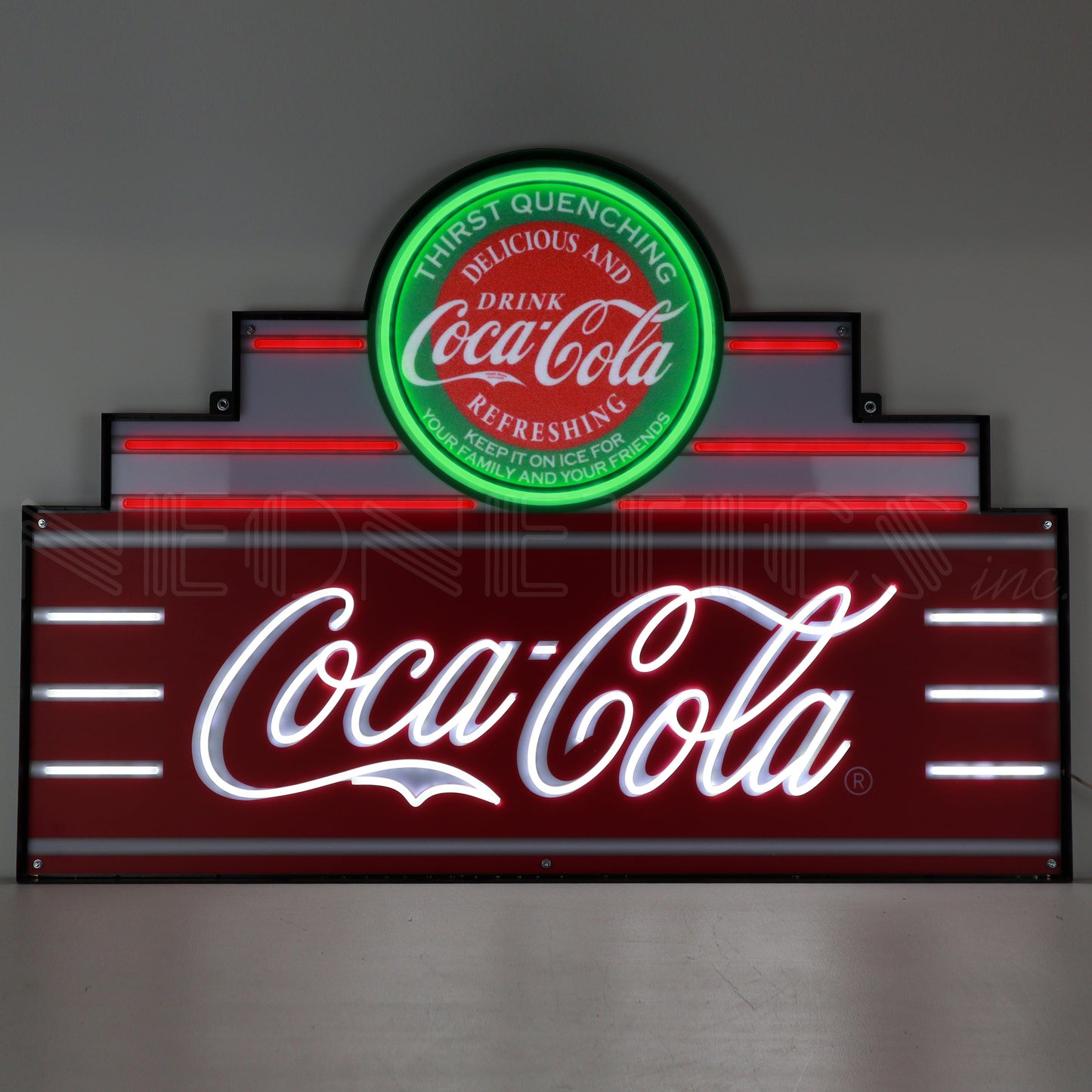 Art Deco Marquee Coca-Cola LED Flex-Neon Sign in Steel Can