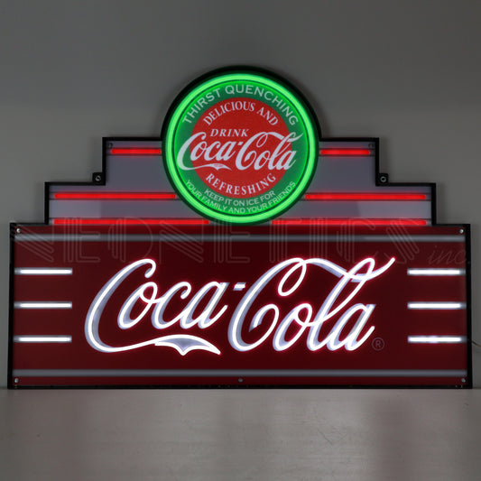 Art Deco Marquee Coca-Cola LED Flex-Neon Sign in Steel Can
