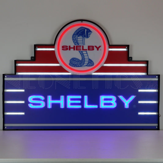 Art Deco Marquee Shelby LED Flex-Neon Sign in Steel Can