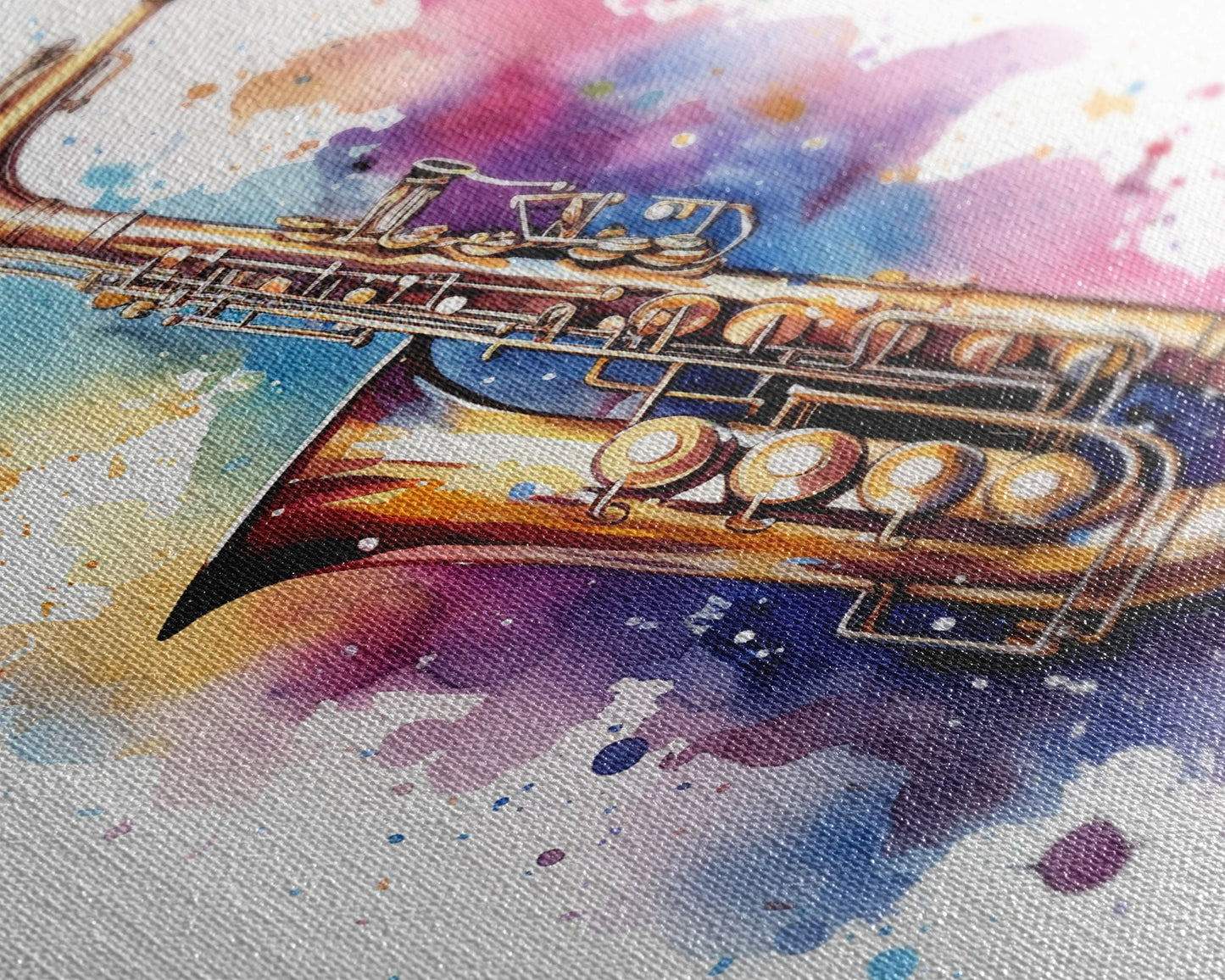 Bassett Horn Wall Art, Brass Instruments, Framed Canvas Print, Marching Band Gift, Musician Gift, Graduation Gift, Music Poster