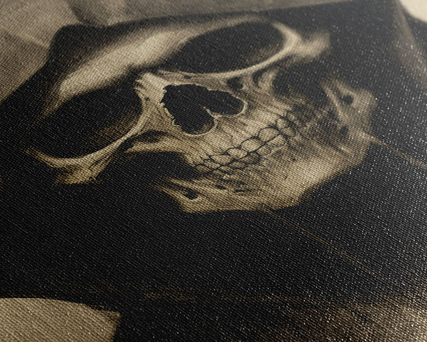 Skull Decor, Charcoal Drawing, Gothic Home Decor, Canvas Print, Wall Art, Vertical Art, Skull Gift, Human Skull Decor, Modern Art Prints