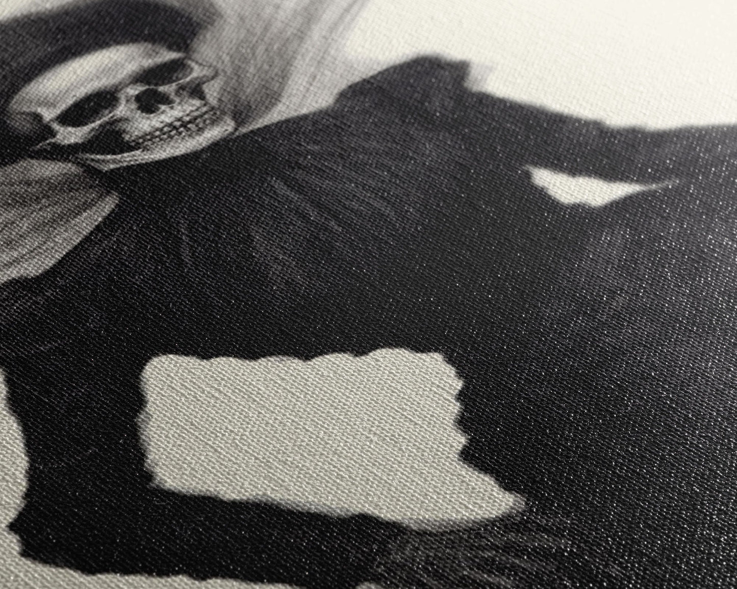 Halloween Skull Charcoal Sketch Canvas Print, Halloween Wall Art, Macabre Painting, Death Mask