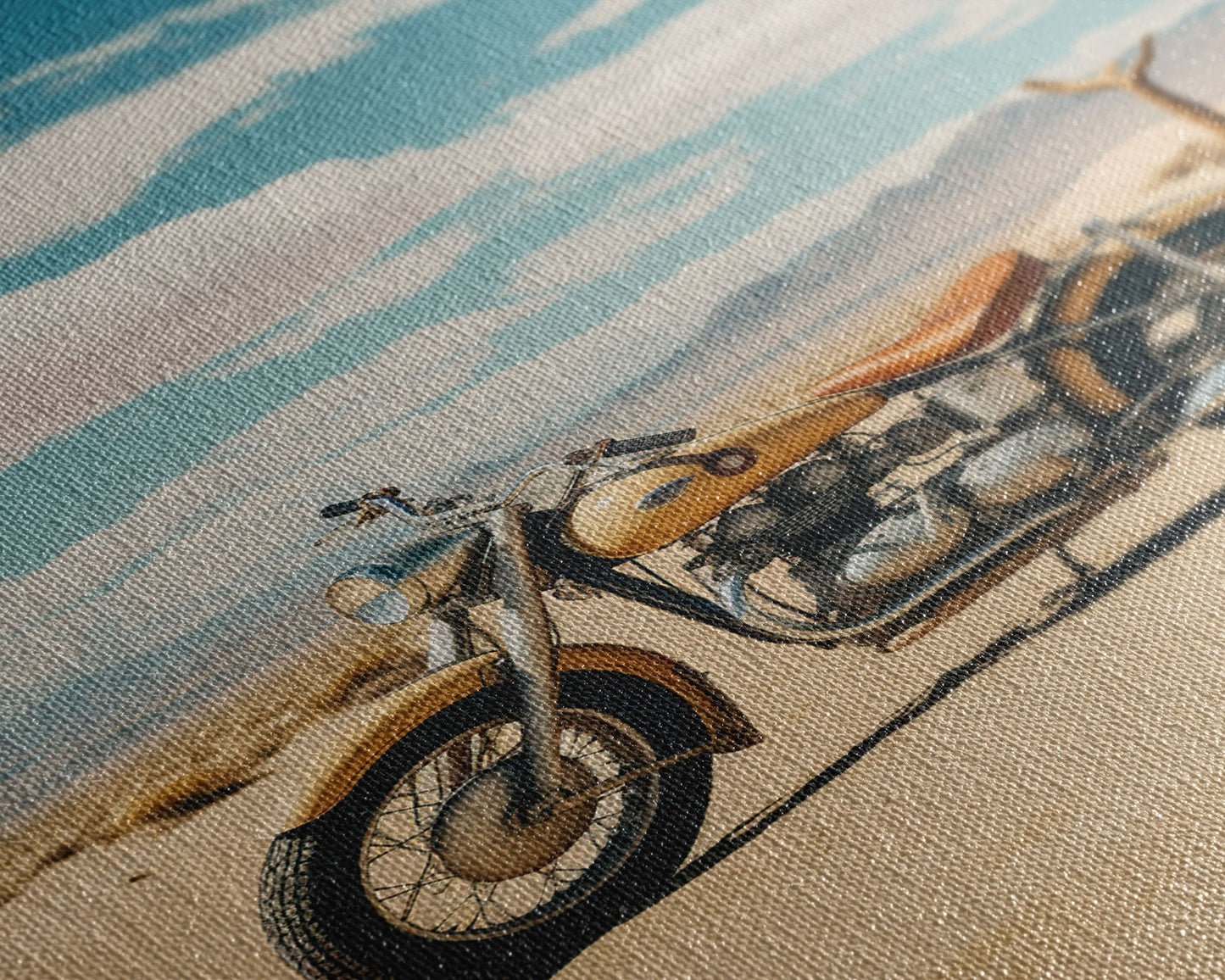 Motorcycle Wall Art, Man Cave Wall Art, Canvas Print, Wall Hanging, Portrait Art, Gift For Friend, Tiny House Decor, Home Decor Prints