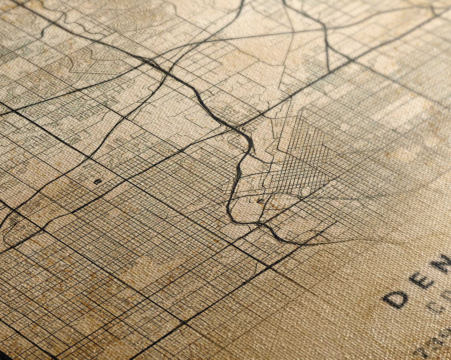 Denver map print poster canvas, Colorado map print poster canvas, Denver city map print poster canvas, framed road map art, office decor
