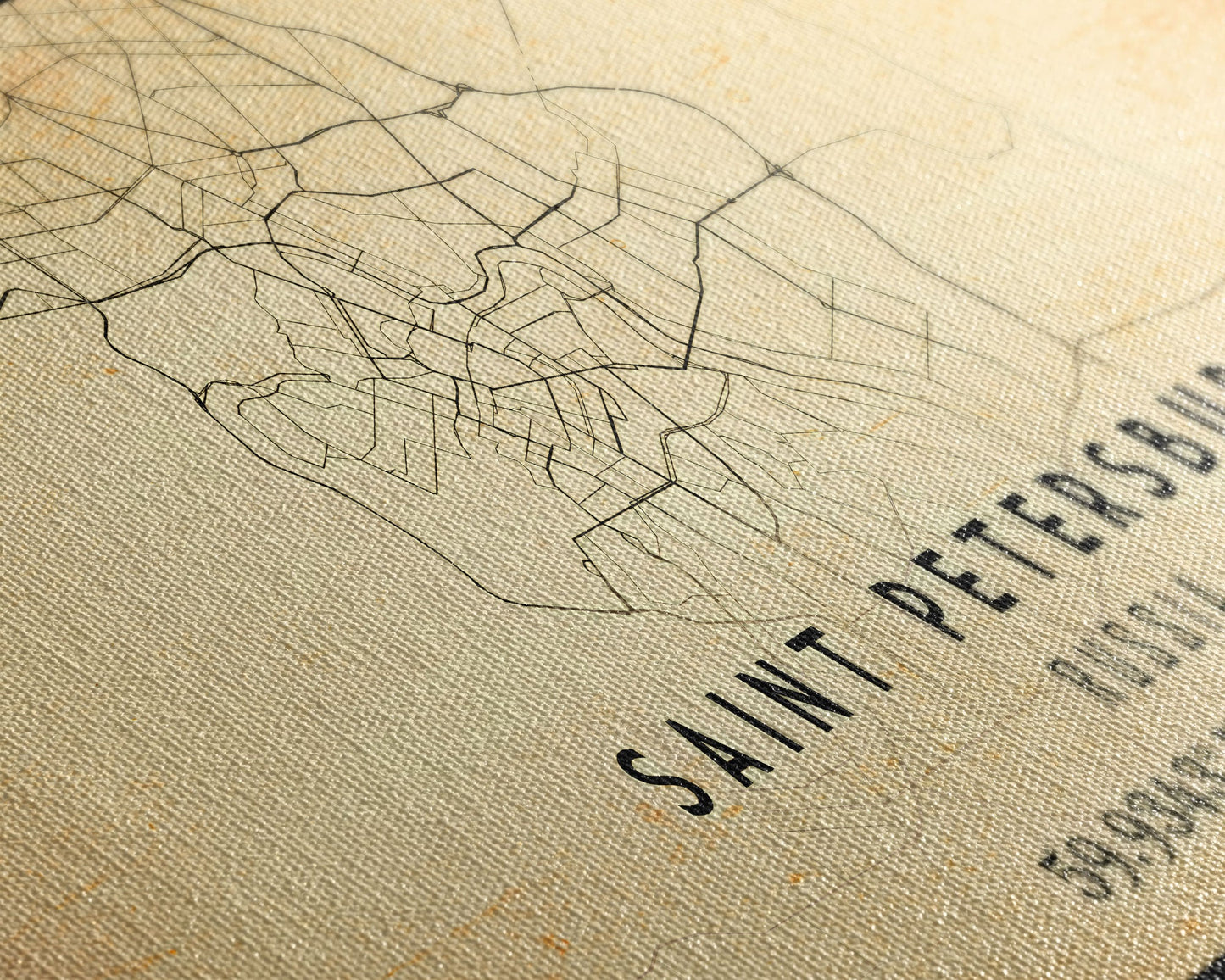 Saint Petersburg map print poster or framed canvas, St. Petersburg Russia map print canvas, city map print poster canvas, Vintage Travel Art