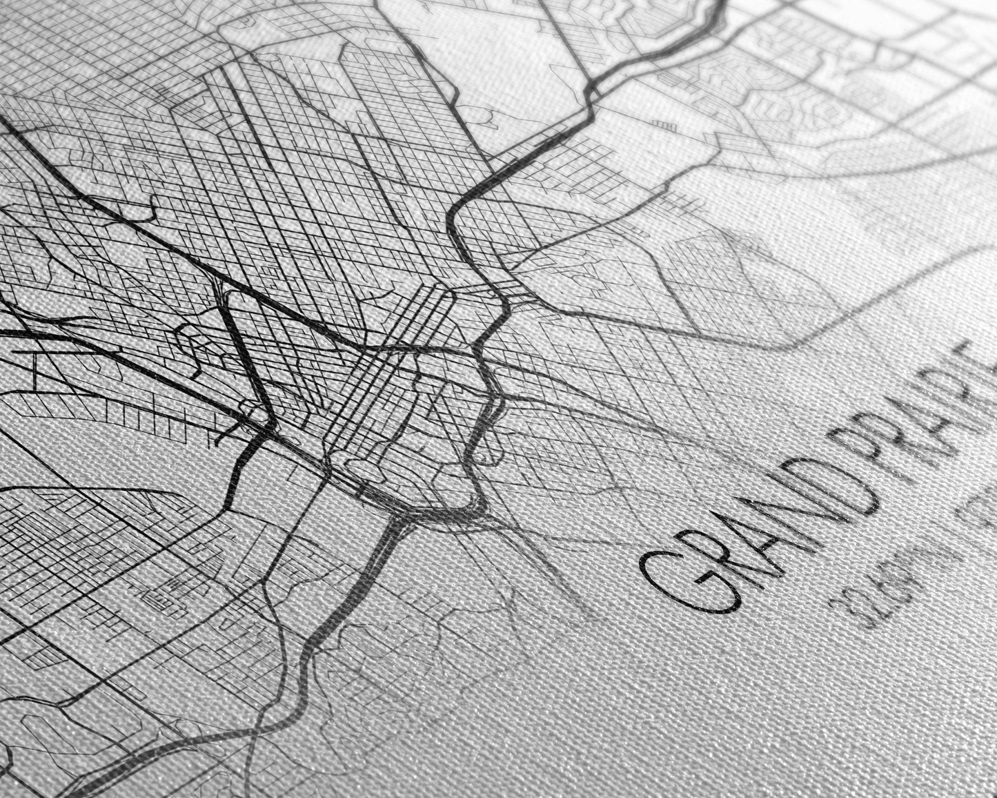 Grand Prairie City Map, Texas Map, Map Art, Minimalist Art, Wall Art, Canvas Art, Log Cabin Décor, Ranch Wall Art, Texas Wall Art, Prints