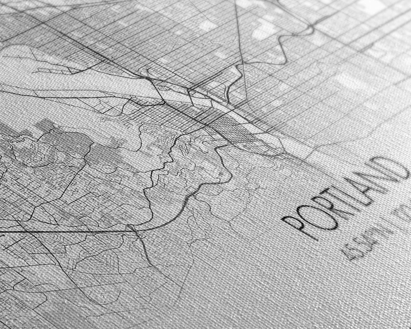 Portland City Map, Oregon Art, Map Print, Minimalist Wall Art, Wall Art, Canvas Art, New Home Gift, Gaming Wall Décor, Man Cave Art, Prints
