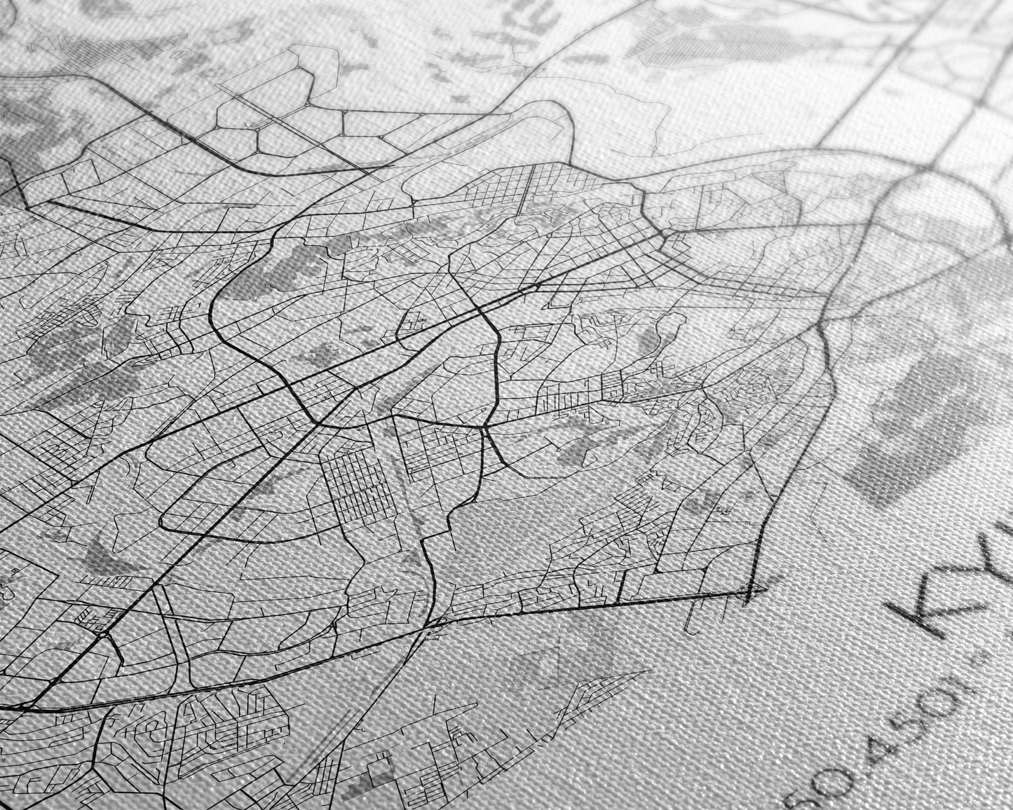 Kyiv Street Map, Ukraine Map, Europe City Map Art, Modern Wall Art, Wall Art, Canvas Print, Canvas Wall Art, Travel Print, Travelling Gift