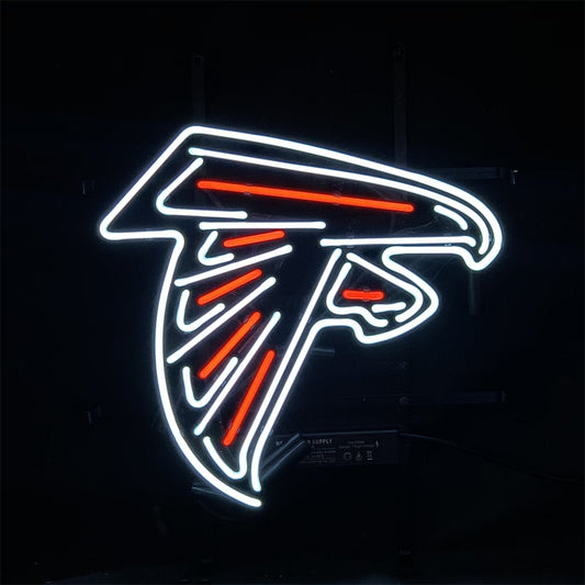 Atlanta Falcons NFL Football Logo Neon Sign 17x14 Inches with Real Glass Tubes and Metal Grid Backing