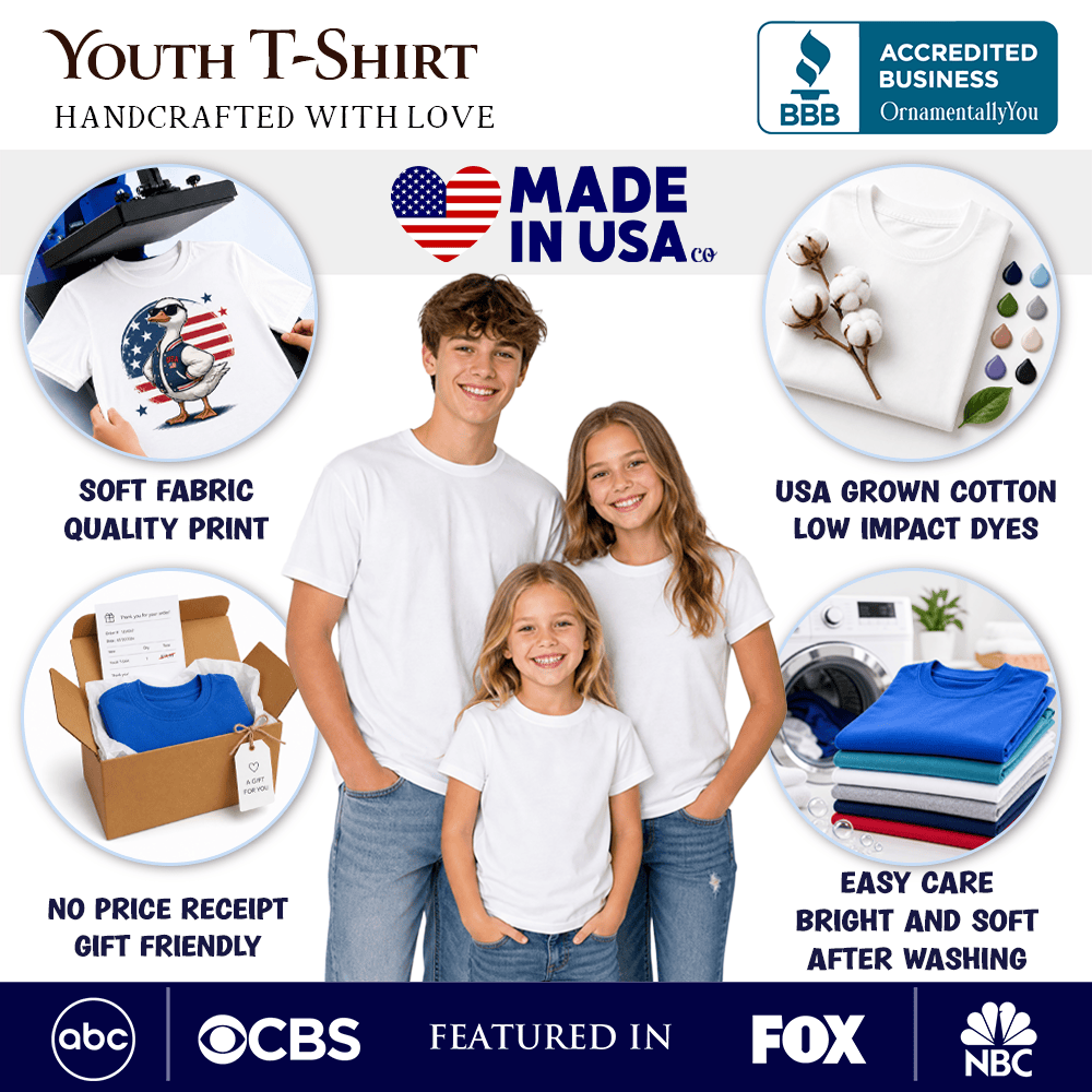 Kids Patriotic Fish Striped T-Shirt, 4th of July Beach Youth Tee