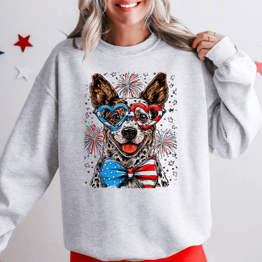 Australian Cattle Dog Patriotic USA America Pet Lover 4th Of July Retro Sweatshirt