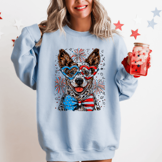 Australian Cattle Dog Patriotic USA America Pet Lover 4th Of July Retro Sweatshirt