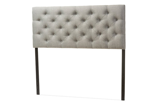 Baxton Studio Viviana Modern and Contemporary Grey Fabric Upholstered Button-tufted Queen Size Headboard
