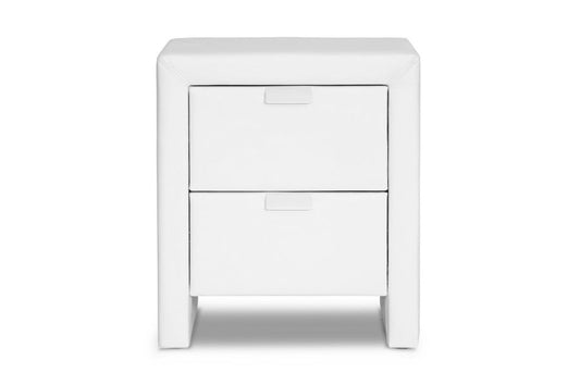Baxton Studio Frey White Upholstered Modern Nightstand