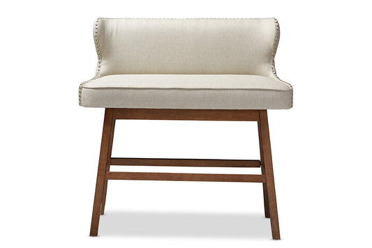 Baxton Studio Gradisca Modern and Contemporary Light Beige Fabric Button-tufted Upholstered Bar Bench Banquette