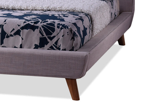 Baxton Studio Jonesy Scandinavian Style Mid-century Beige Fabric Upholstered Full Size Platform Bed