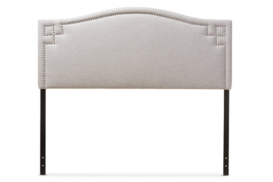Baxton Studio Aubrey Modern and Contemporary Grayish Beige Fabric Upholstered Full Size Headboard