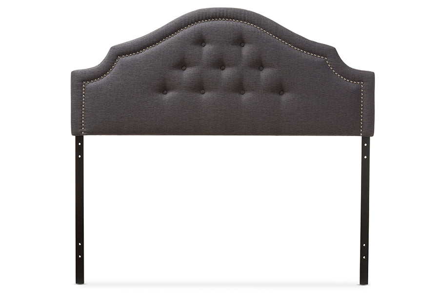 Baxton Studio Cora Modern and Contemporary Dark Grey Fabric Upholstered Queen Size Headboard