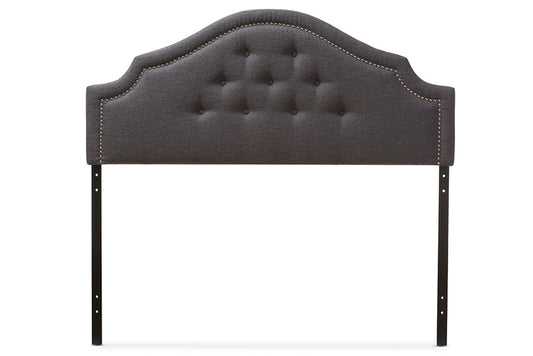 Baxton Studio Cora Modern and Contemporary Dark Grey Fabric Upholstered Queen Size Headboard