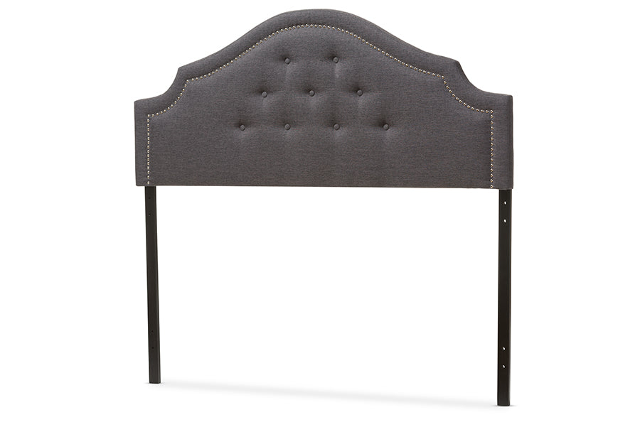 Baxton Studio Cora Modern and Contemporary Dark Grey Fabric Upholstered Queen Size Headboard