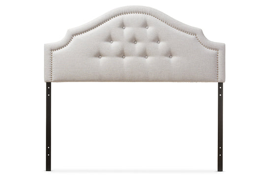 Baxton Studio Cora Modern and Contemporary Grayish Beige Fabric Upholstered Full Size Headboard