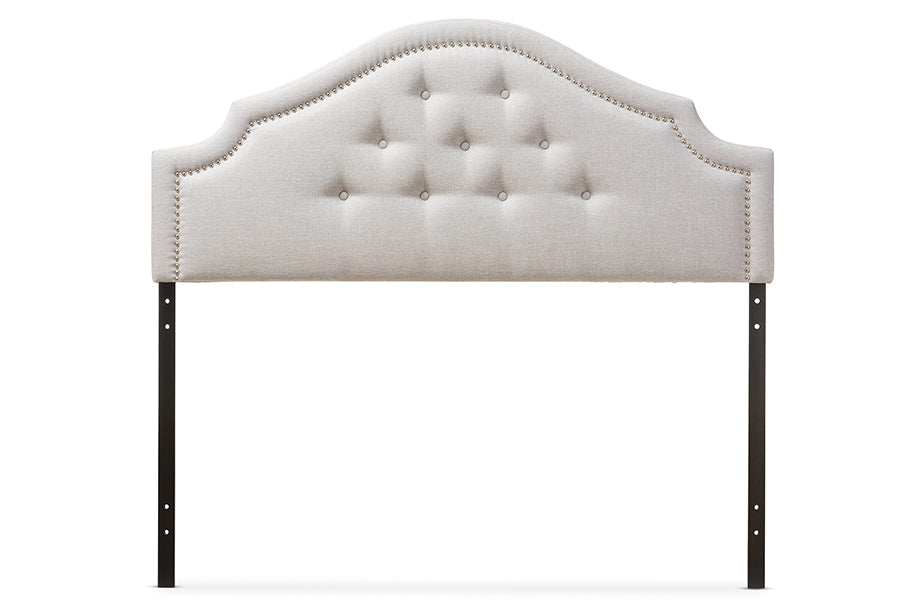 Baxton Studio Cora Modern and Contemporary Grayish Beige Fabric Upholstered King Size Headboard