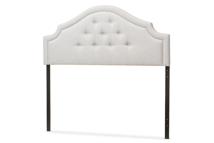 Baxton Studio Cora Modern and Contemporary Grayish Beige Fabric Upholstered Full Size Headboard