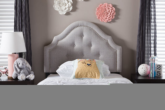 Baxton Studio Cora Modern and Contemporary Grayish Beige Fabric Upholstered Twin Size Headboard