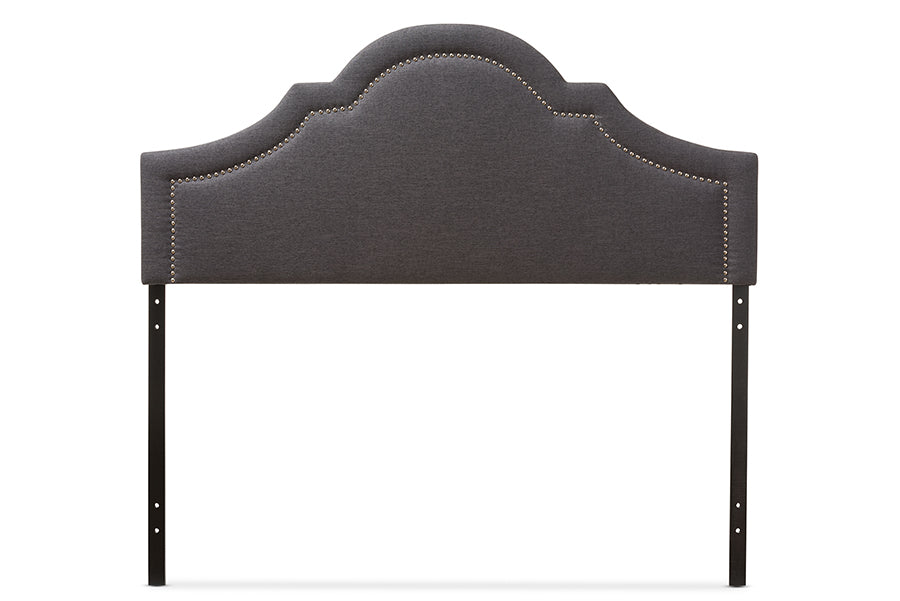 Baxton Studio Rita Modern and Contemporary Dark Grey Fabric Upholstered Full Size Headboard