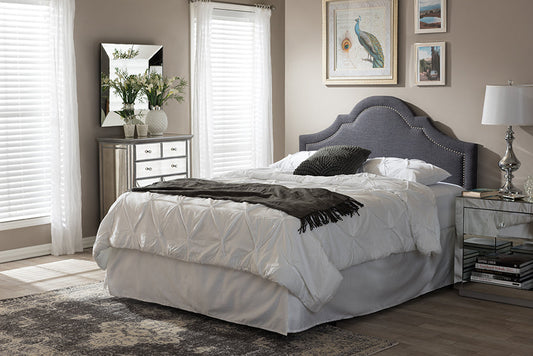 Baxton Studio Rita Modern and Contemporary Dark Grey Fabric Upholstered King Size Headboard