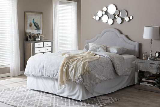 Baxton Studio Rita Modern and Contemporary Grayish Beige Fabric Upholstered Full Size Headboard