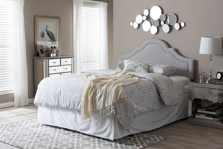 Baxton Studio Rita Modern and Contemporary Grayish Beige Fabric Upholstered King Size Headboard
