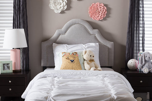 Baxton Studio Rita Modern and Contemporary Grayish Beige Fabric Upholstered Twin Size Headboard