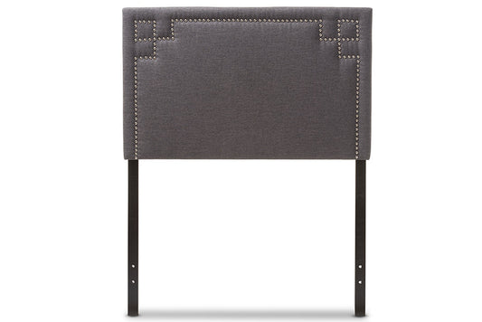 Baxton Studio Geneva Modern and Contemporary Dark Grey Fabric Upholstered Twin Size Headboard