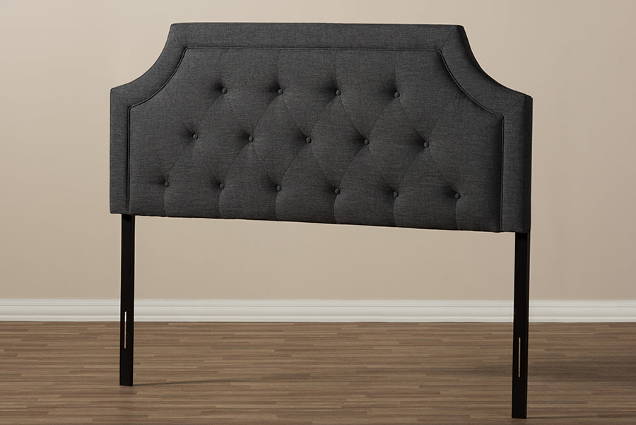 Baxton Studio Mars Modern and Contemporary Dark Grey Fabric Queen Size Headboard