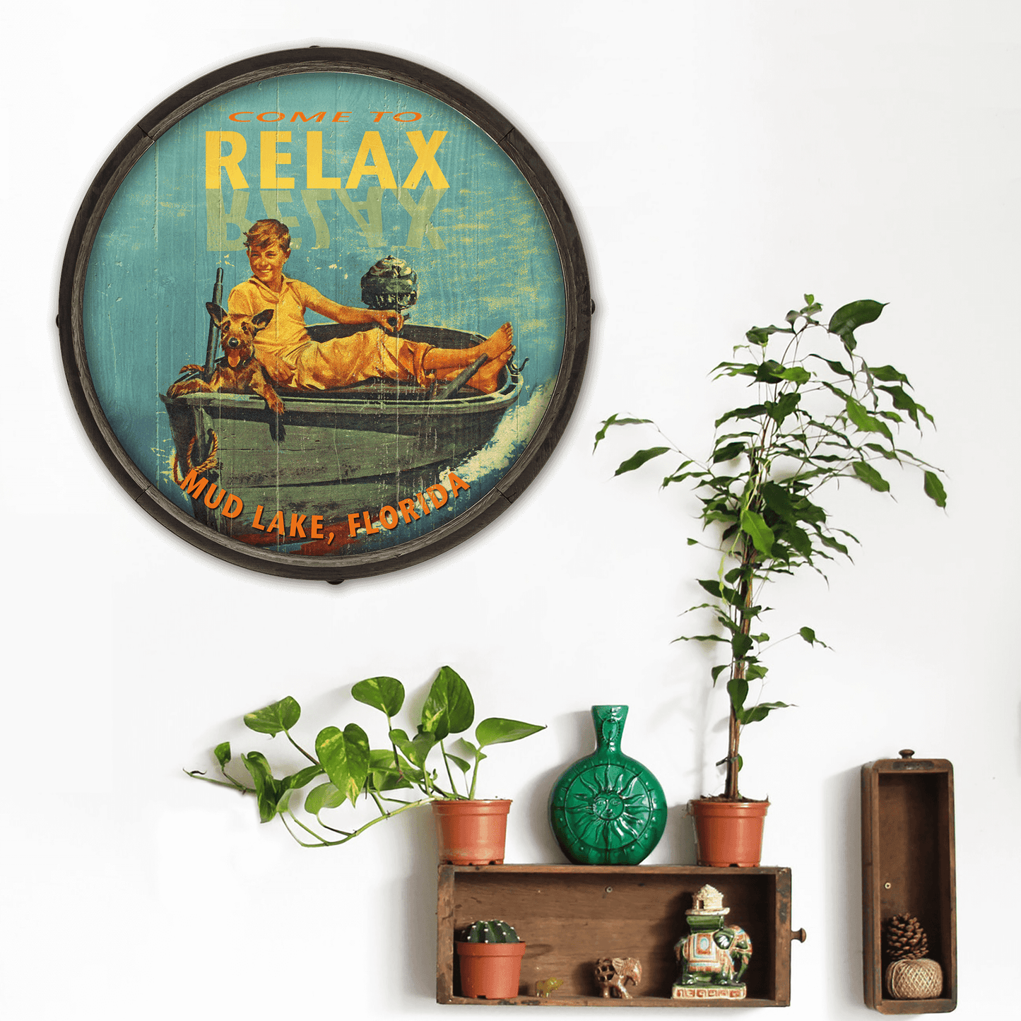 Come to Relax - Barrel End Wall Art
