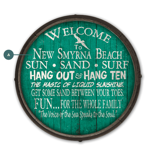 Welcome to the Beach - Barrel End Wall Art