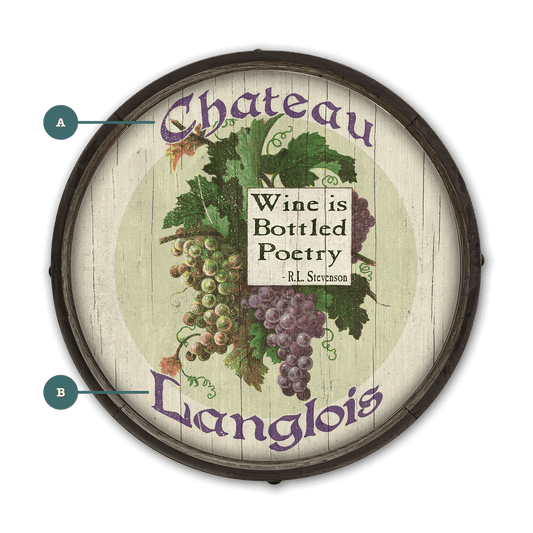Wine is Bottled Poetry: Personalized - Barrel End Wall Art